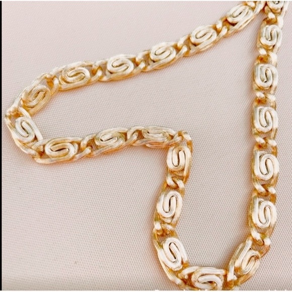 Pretty Bird 14k Vermeil Swirl Link Gold 925 Necklace-NIB 🦅 - Picture 5 of 6